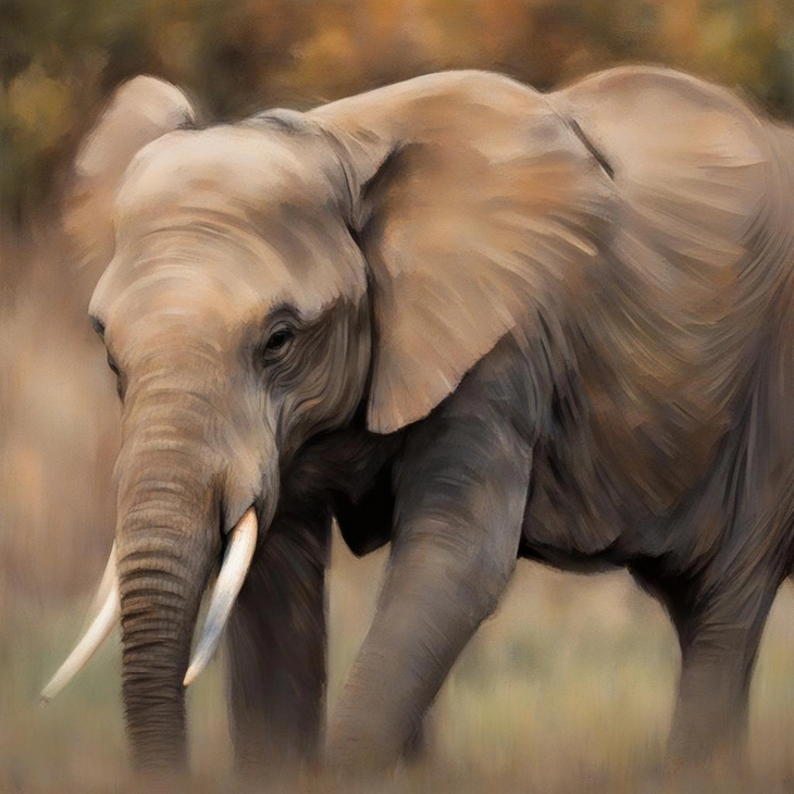 Генерации по промту elephant in slightly impressionist manner Stable Diffusion