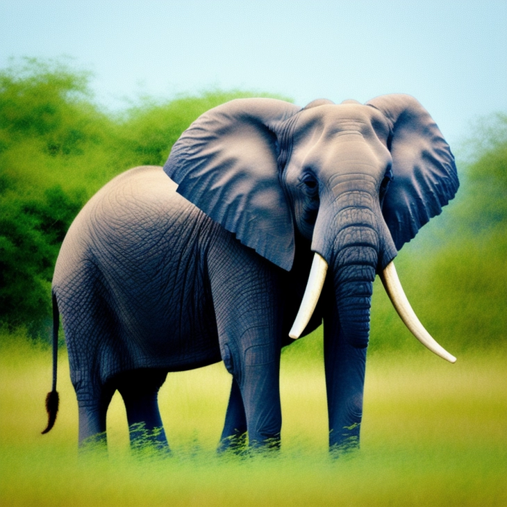 Генерации по промту elephant in slightly impressionist manner Stable Diffusion