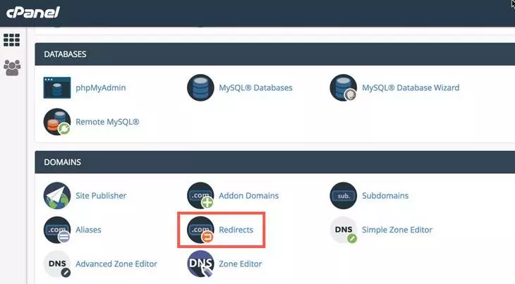 Входим в меню перенаправлений Входим в меню перенаправлений